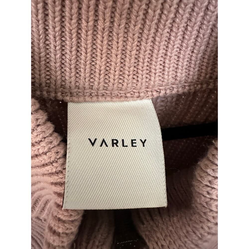 Varley Delfern Zip Up Knit Sweater Mauve Pink Size Large - Picture 6 of 7